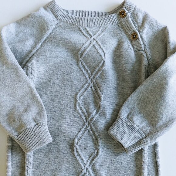 Trois Moutons Cotton Diamond Knit Footless Romper 9 Months - Picture 6 of 7